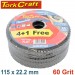 FLAP DISC ZIRCONIUM 115MM 60 GRIT FLAT 4+1 FREE